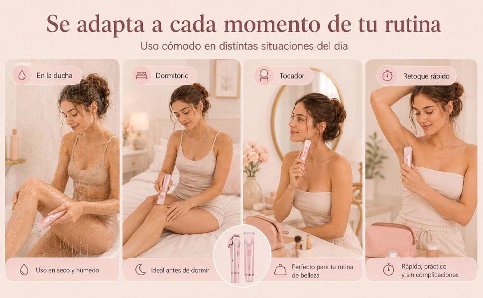 Depiladora Femenina 2 en 1 — Piel Suave, Fácil y Sin Complicaciones ✨