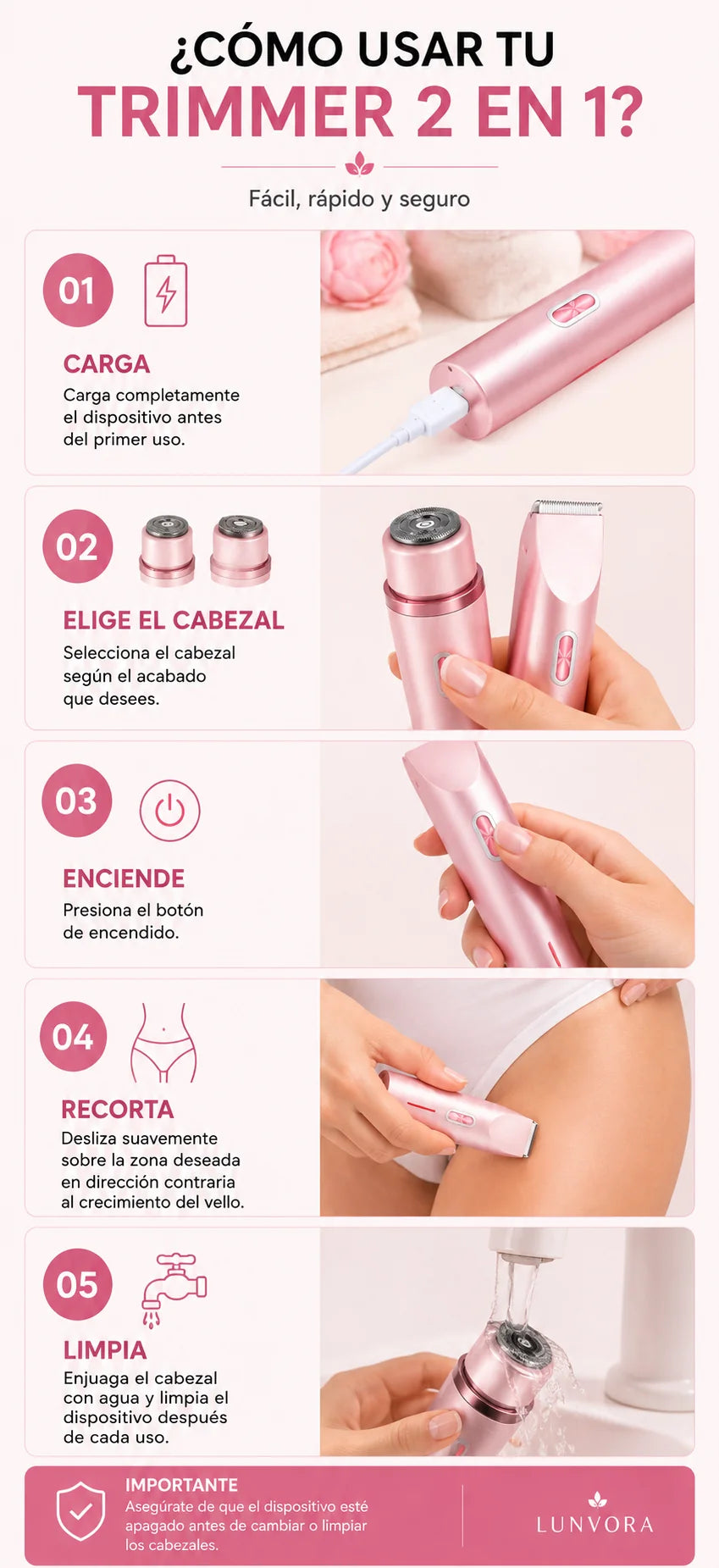 Depiladora Femenina 2 en 1 — Piel Suave, Fácil y Sin Complicaciones ✨
