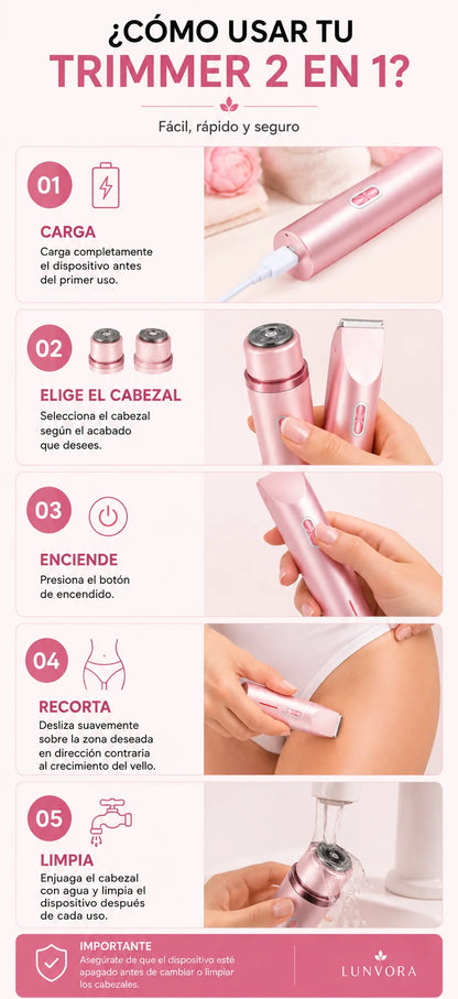 Depiladora Femenina 2 en 1 — Piel Suave, Fácil y Sin Complicaciones ✨